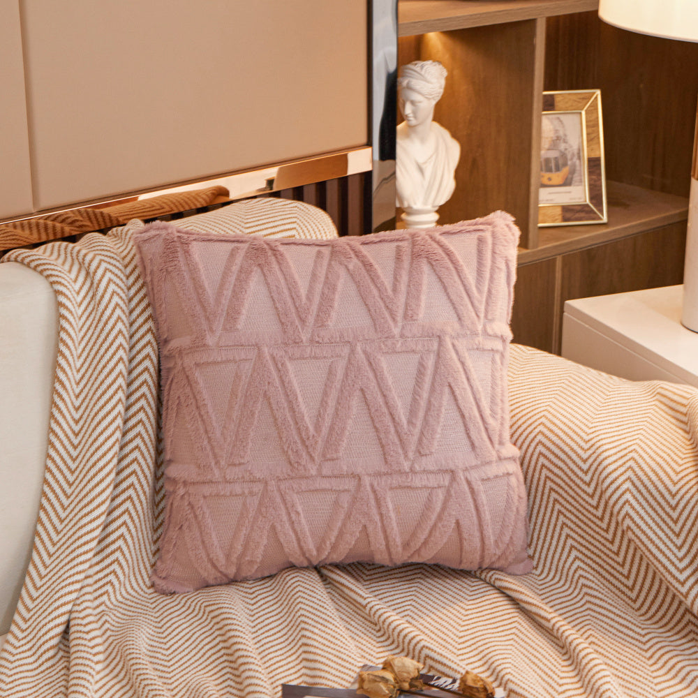 [IN-1XZT132-1  Brown] Luxury Style Square Decorative Throw Pillow  with insert size 18"x18"