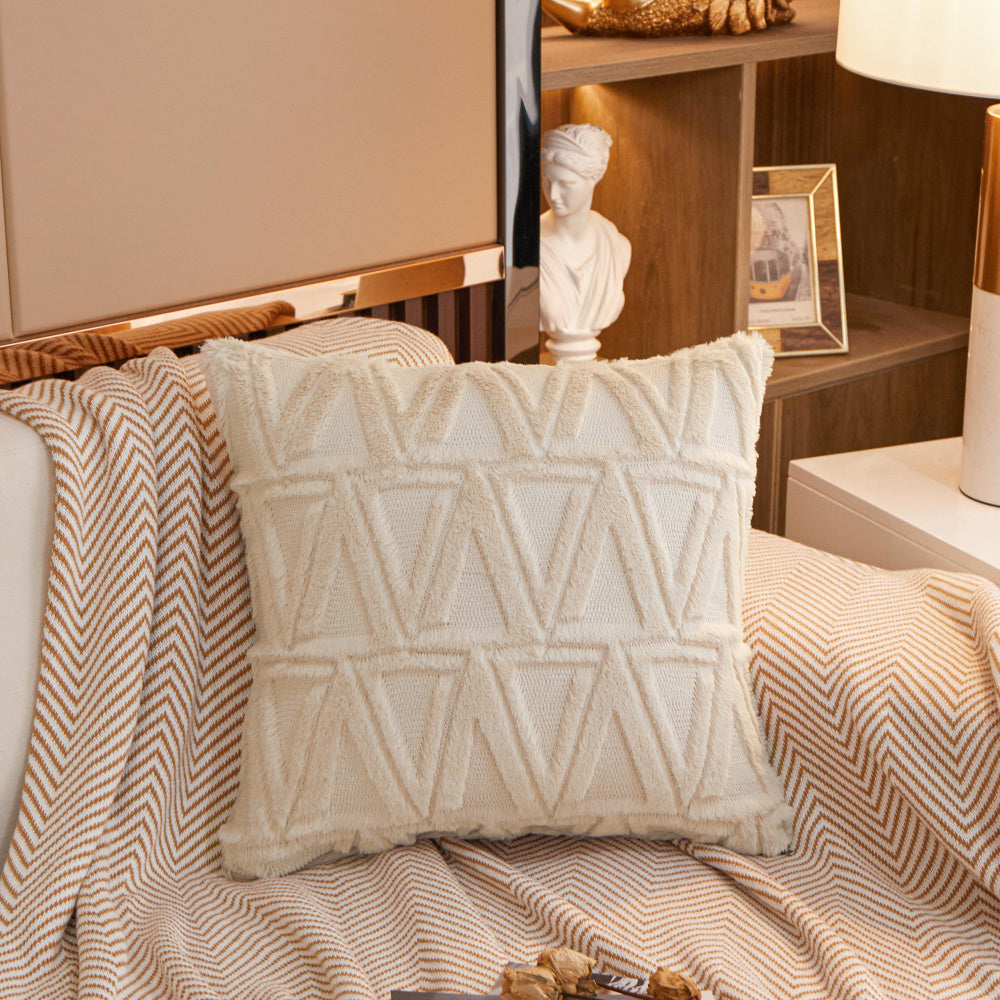 [IN-1XZT132-1  Brown] Luxury Style Square Decorative Throw Pillow  with insert size 18"x18"