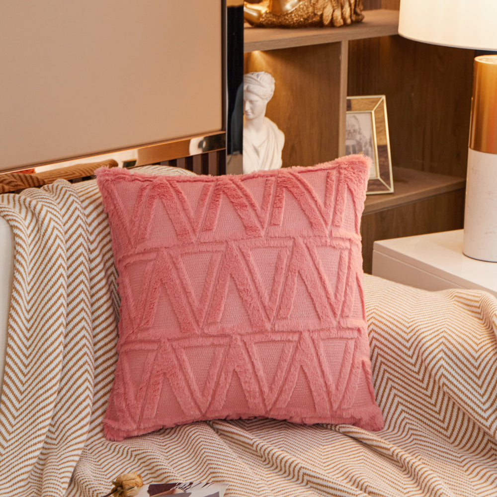 [IN-1XZT132-1  Brown] Luxury Style Square Decorative Throw Pillow  with insert size 18"x18"