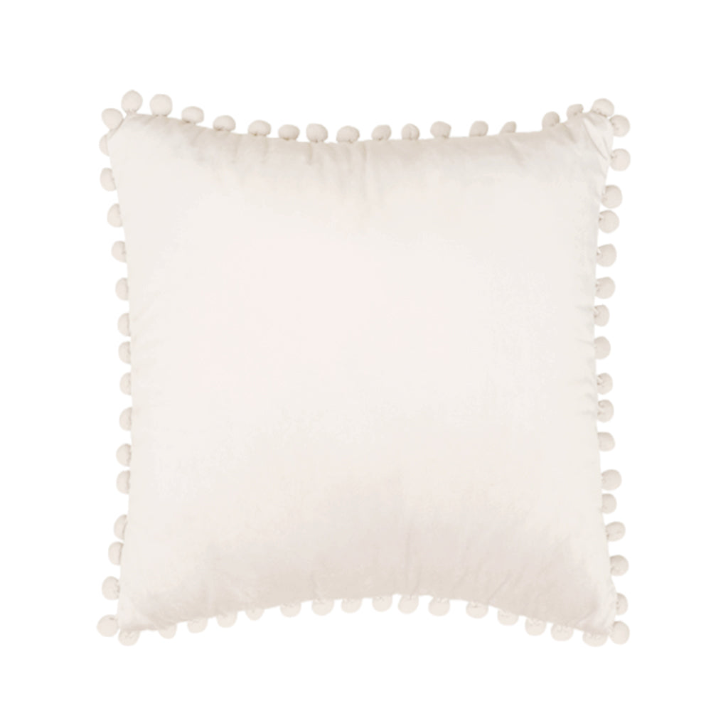 [IN-1X162-3 D-Green] 18"x18" Square Velvet Pompoms Throw Pillow FULL cover and insert set