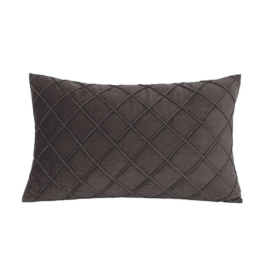 [IN-1XZT175-13 D-Grey] Rectangular 12"x20" Diamond-Shaped Lumbar Support Throw Pillow (With Insert)
