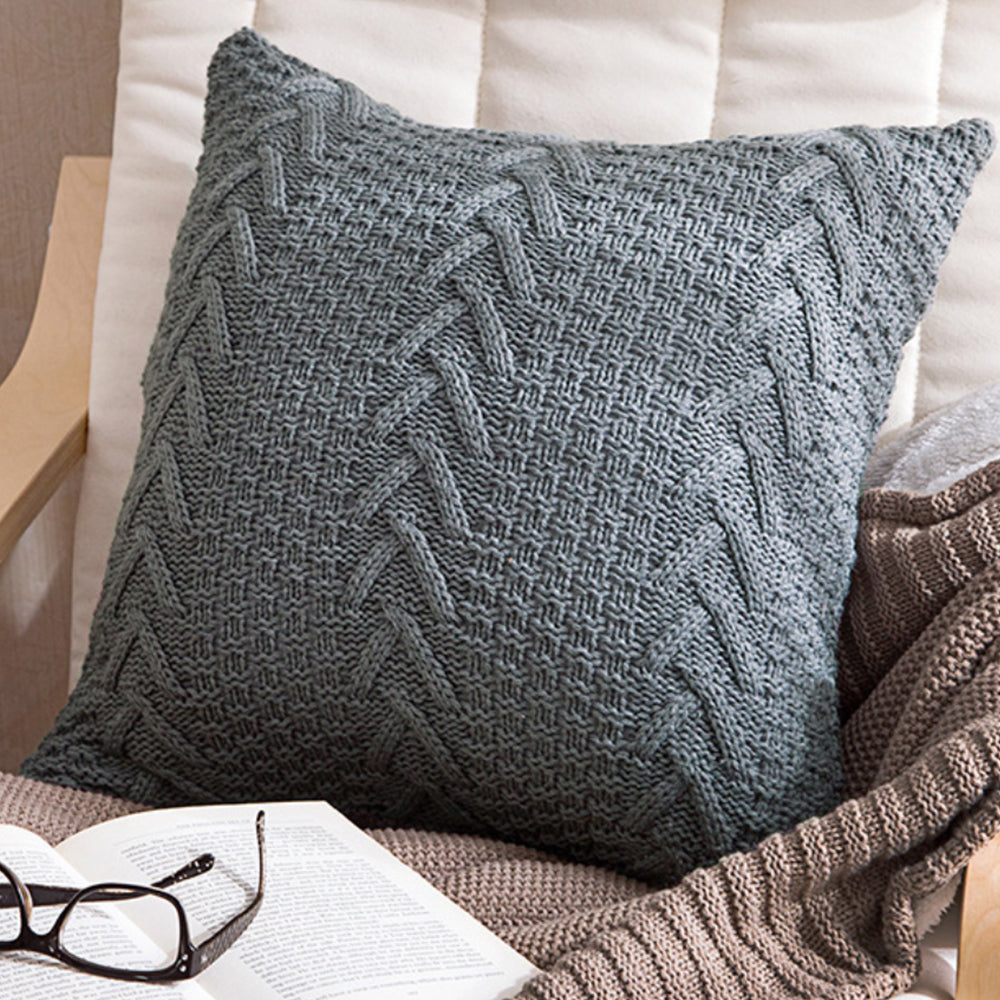 [IN 1XZT27-Beige] Knitted Cozy Home Decoration Throw Pillow (With or Without Insert)