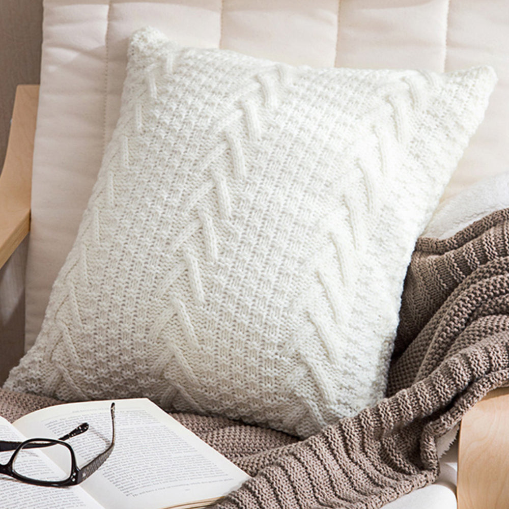 [IN 1XZT27-Beige] Knitted Cozy Home Decoration Throw Pillow (With or Without Insert)