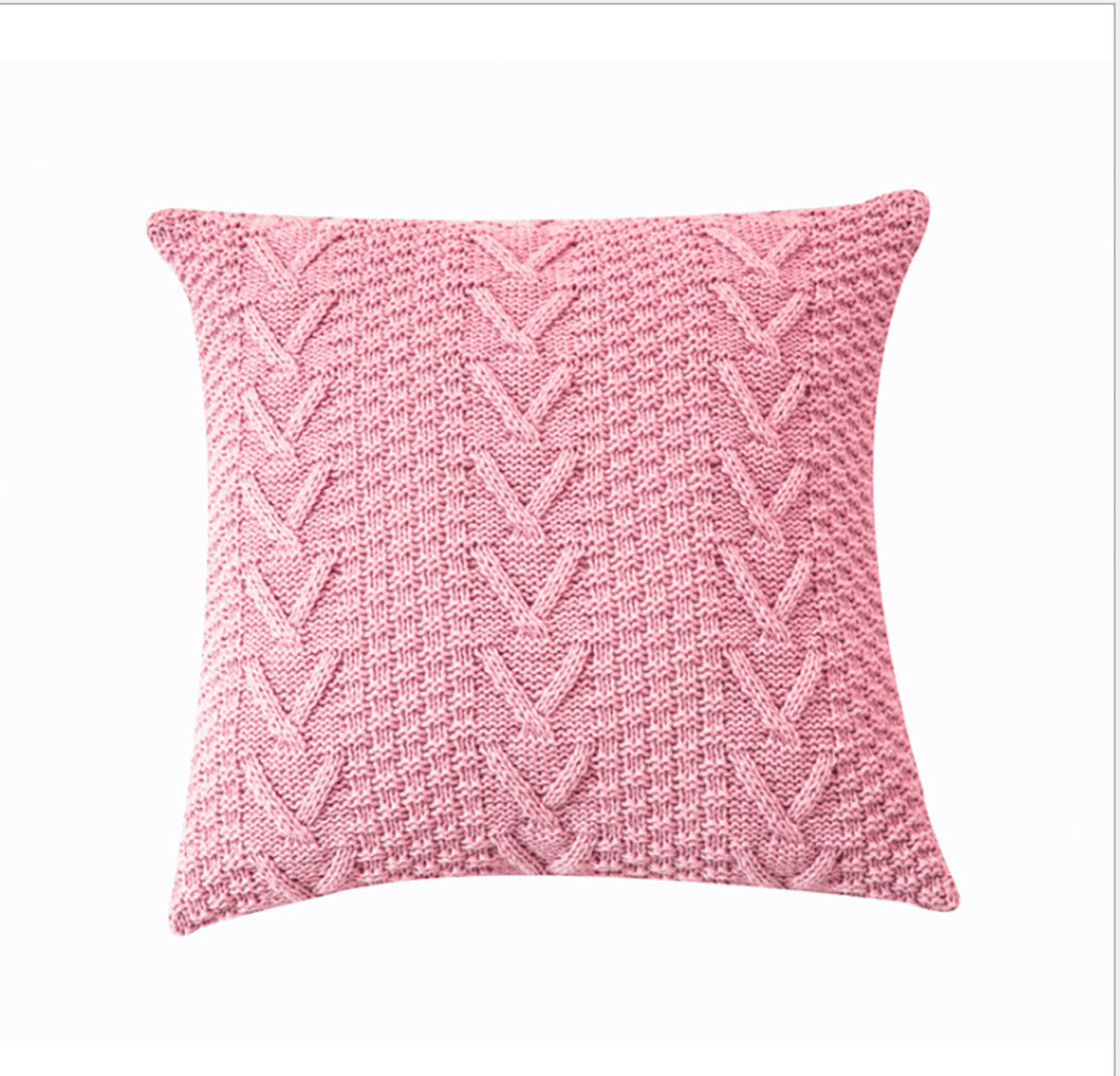 [IN 1XZT27-Beige] Knitted Cozy Home Decoration Throw Pillow (With or Without Insert)
