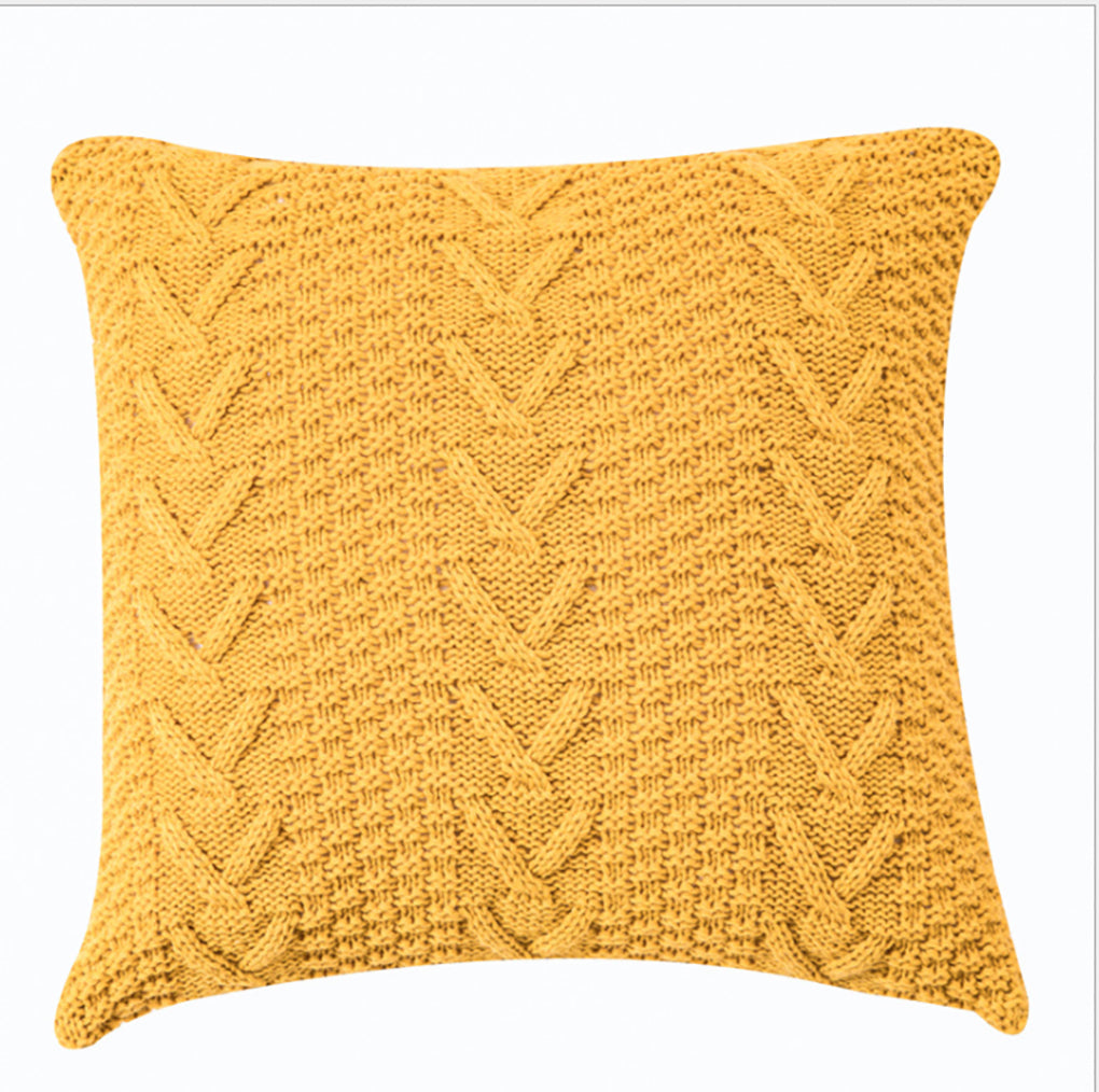 [IN 1XZT27-Beige] Knitted Cozy Home Decoration Throw Pillow (With or Without Insert)