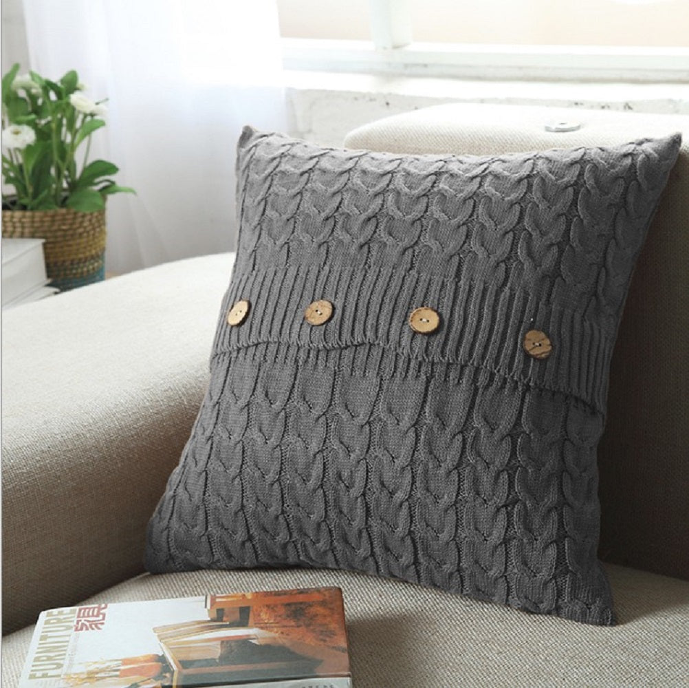[IN 1XZT27-Beige] Knitted Cozy Home Decoration Throw Pillow (With or Without Insert)
