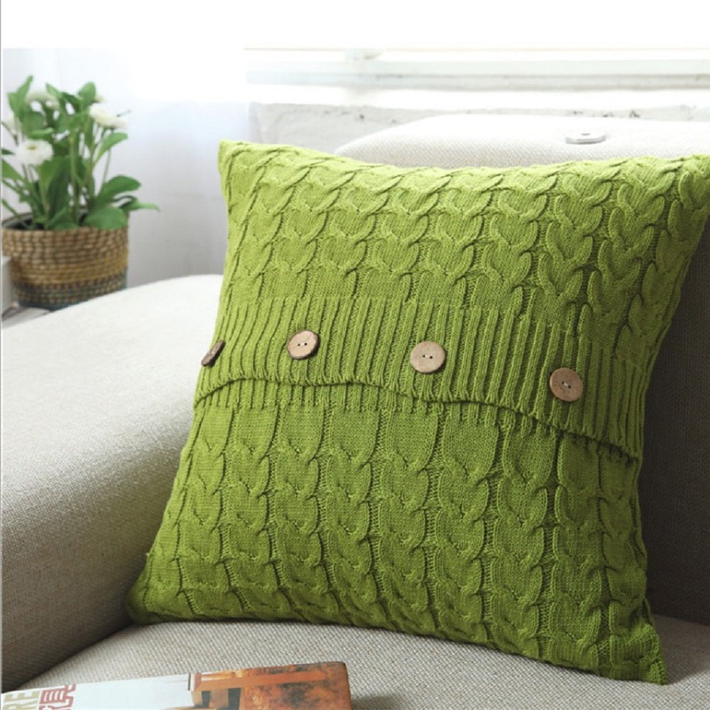 [IN 1XZT27-Beige] Knitted Cozy Home Decoration Throw Pillow (With or Without Insert)