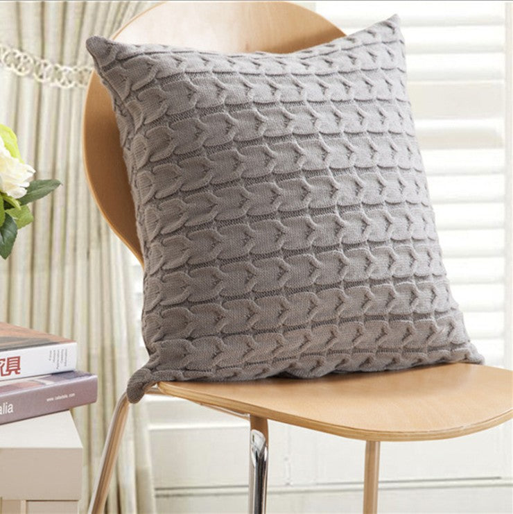 [IN 1XZT27-Beige] Knitted Cozy Home Decoration Throw Pillow (With or Without Insert)