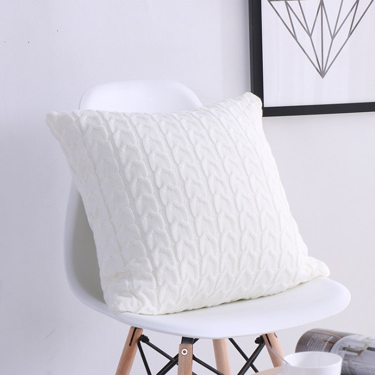 [IN 1XZT27-Beige] Knitted Cozy Home Decoration Throw Pillow (With or Without Insert)