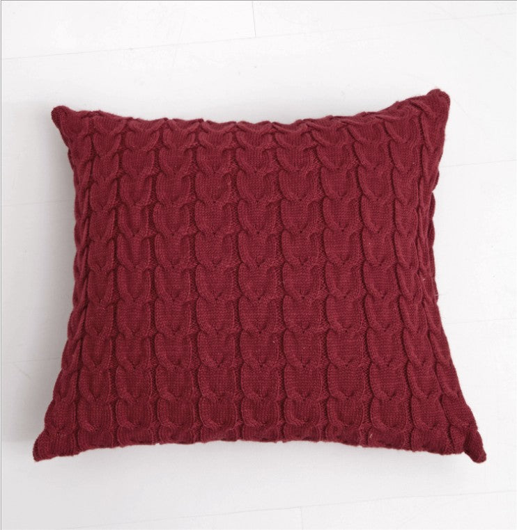 [IN 1XZT27-Beige] Knitted Cozy Home Decoration Throw Pillow (With or Without Insert)