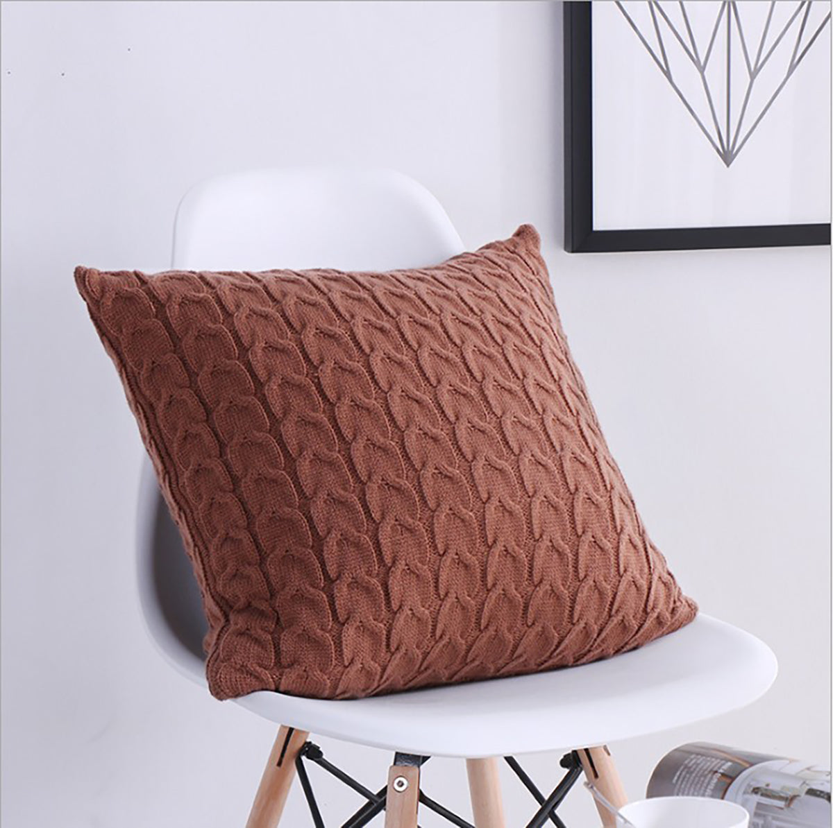 [IN 1XZT27-Beige] Knitted Cozy Home Decoration Throw Pillow (With or Without Insert)