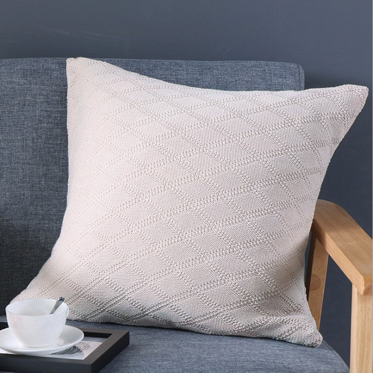 [IN 1XZT27-Beige] Knitted Cozy Home Decoration Throw Pillow (With or Without Insert)