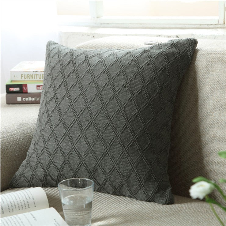 [IN 1XZT27-Beige] Knitted Cozy Home Decoration Throw Pillow (With or Without Insert)