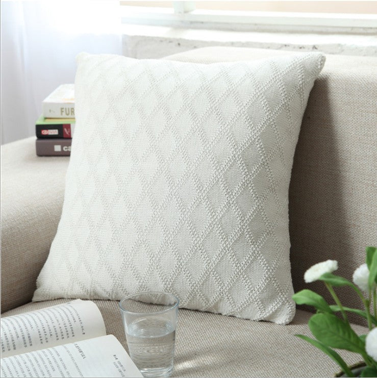 [IN 1XZT27-Beige] Knitted Cozy Home Decoration Throw Pillow (With or Without Insert)