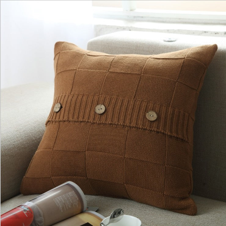 [IN 1XZT27-Beige] Knitted Cozy Home Decoration Throw Pillow (With or Without Insert)