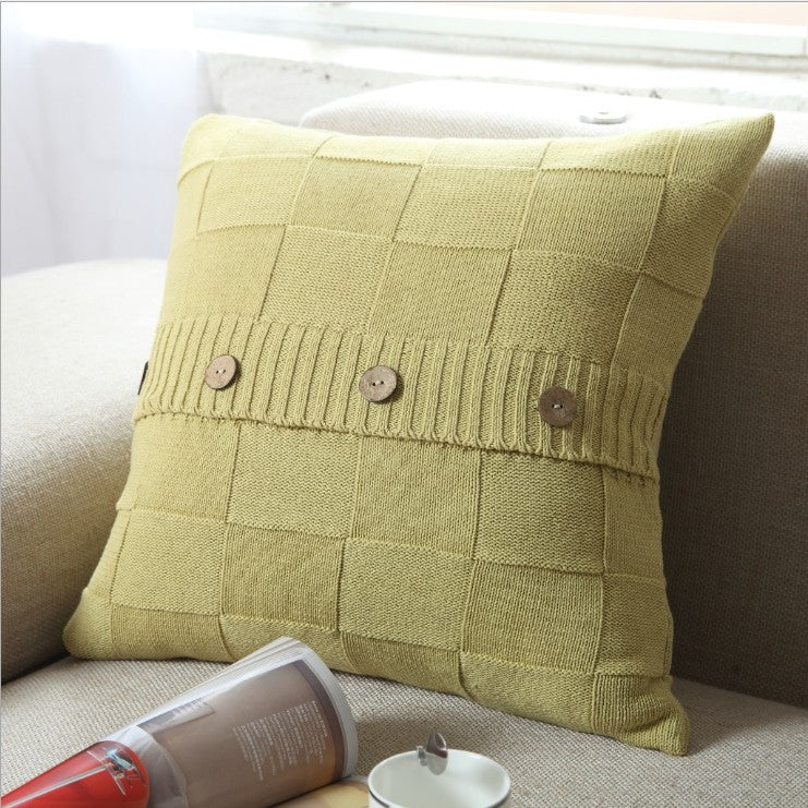 [IN 1XZT27-Beige] Knitted Cozy Home Decoration Throw Pillow (With or Without Insert)