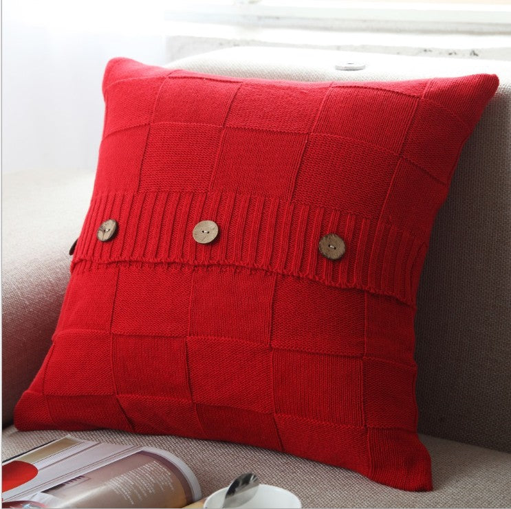[IN 1XZT27-Beige] Knitted Cozy Home Decoration Throw Pillow (With or Without Insert)
