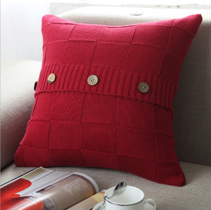 [IN 1XZT27-Beige] Knitted Cozy Home Decoration Throw Pillow (With or Without Insert)