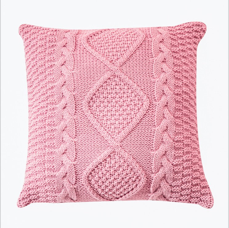 [IN 1XZT27-Beige] Knitted Cozy Home Decoration Throw Pillow (With or Without Insert)