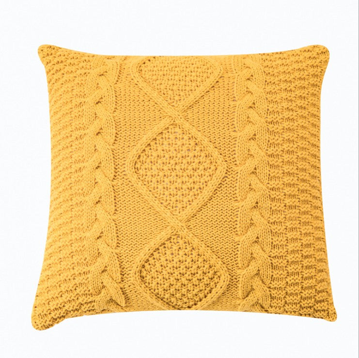 [IN 1XZT27-Beige] Knitted Cozy Home Decoration Throw Pillow (With or Without Insert)
